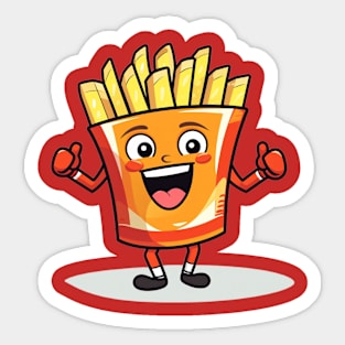 Cute French Fries T-Shirt cute characters Sticker